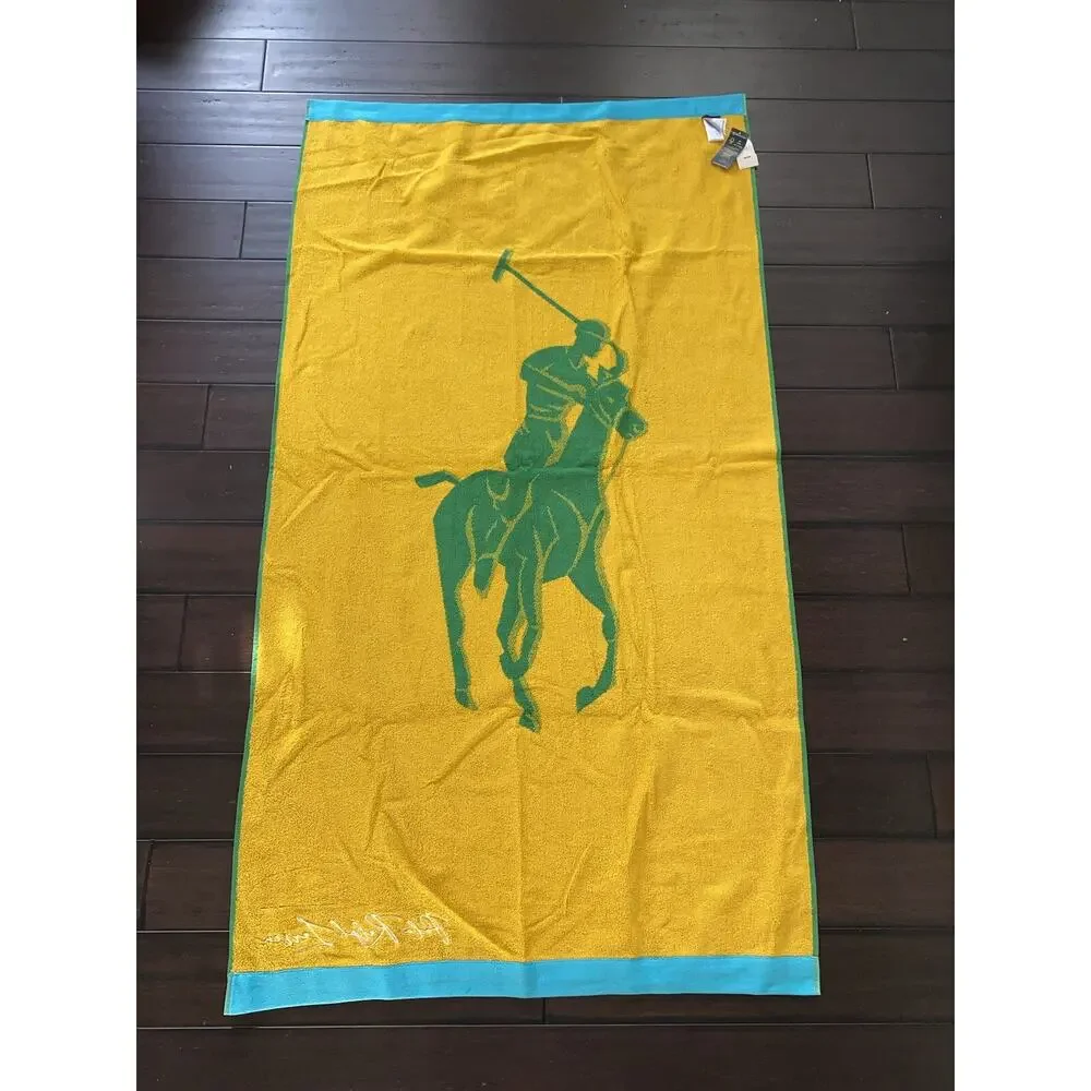 Polo Ralph Lauren Beach Towel BIG PONY LOGO GREEN” 35